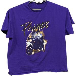 The Prince Estate Mens T Shirt XXL Purple Short Sleeve Graphic Tee Cotton FLAW